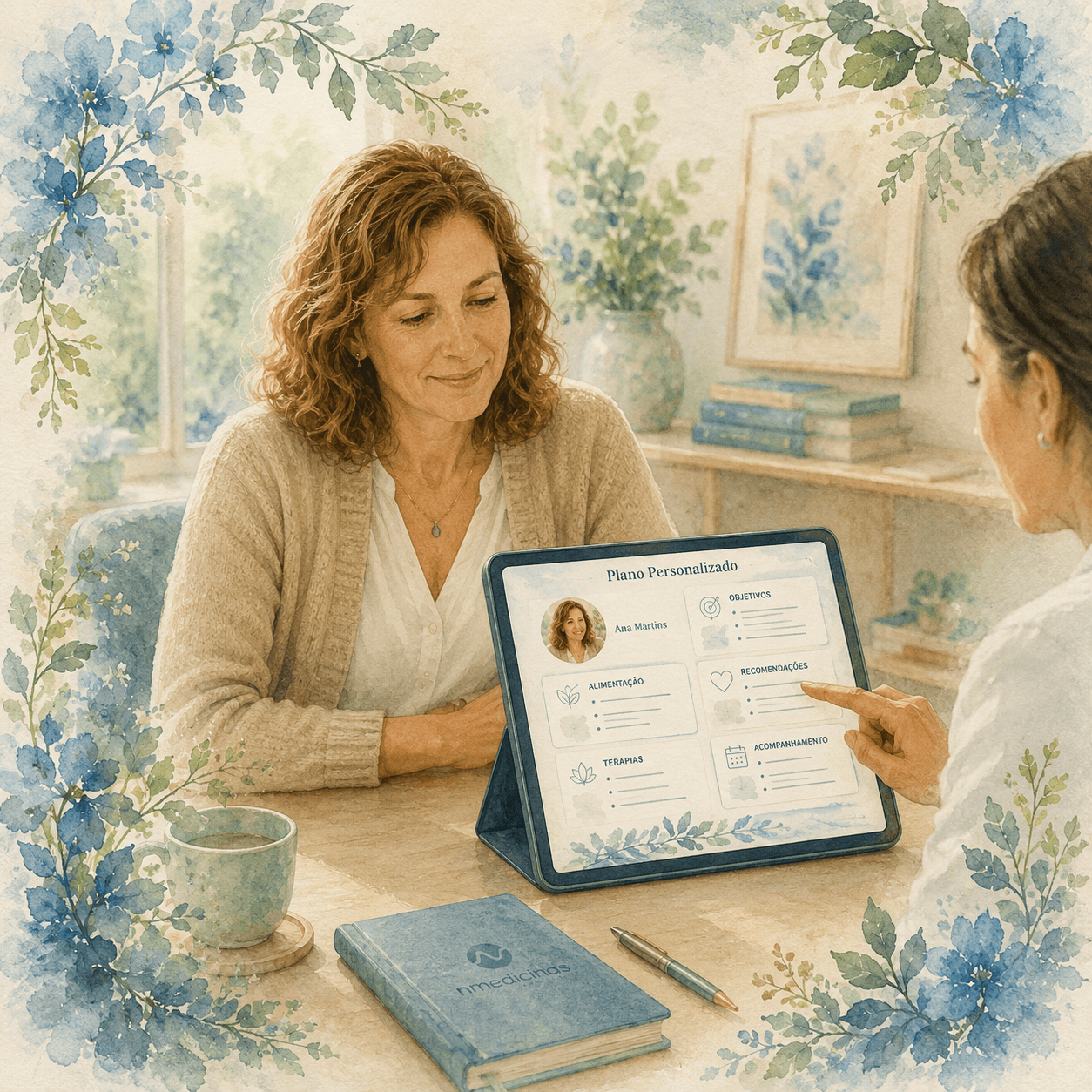 Ilustração da apresentação do plano de acompanhamento personalizado.